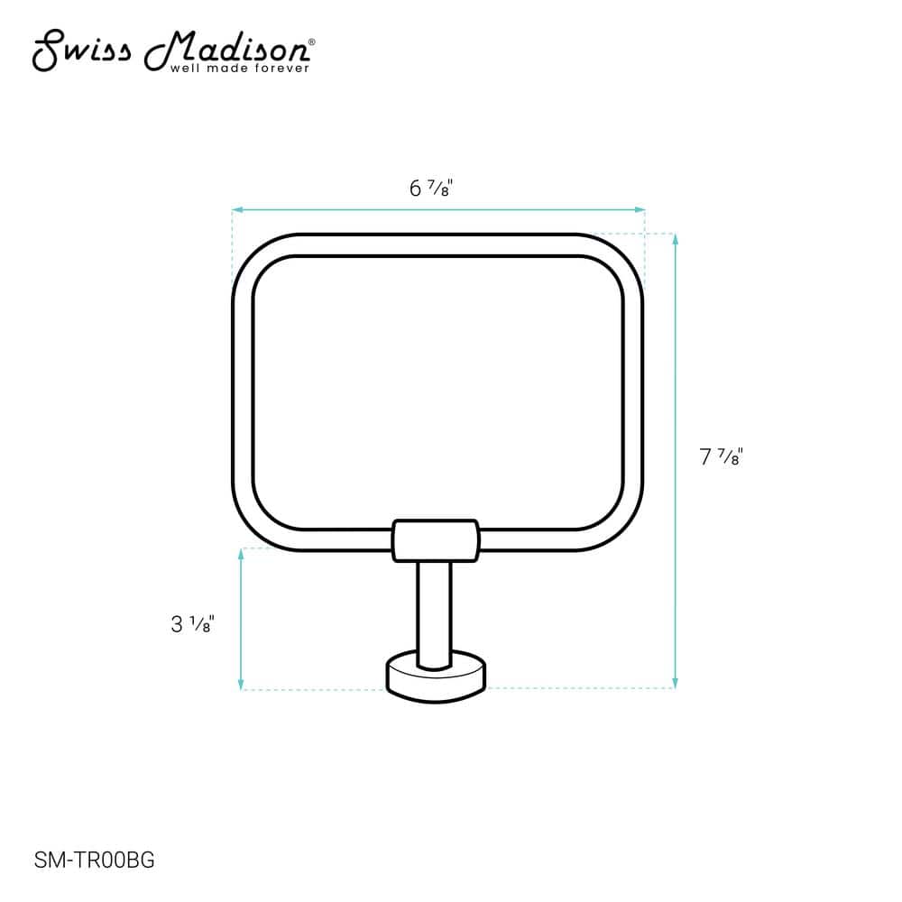 Swiss Madison Avallon Wall Mounted Towel Ring in Brushed Gold (3)