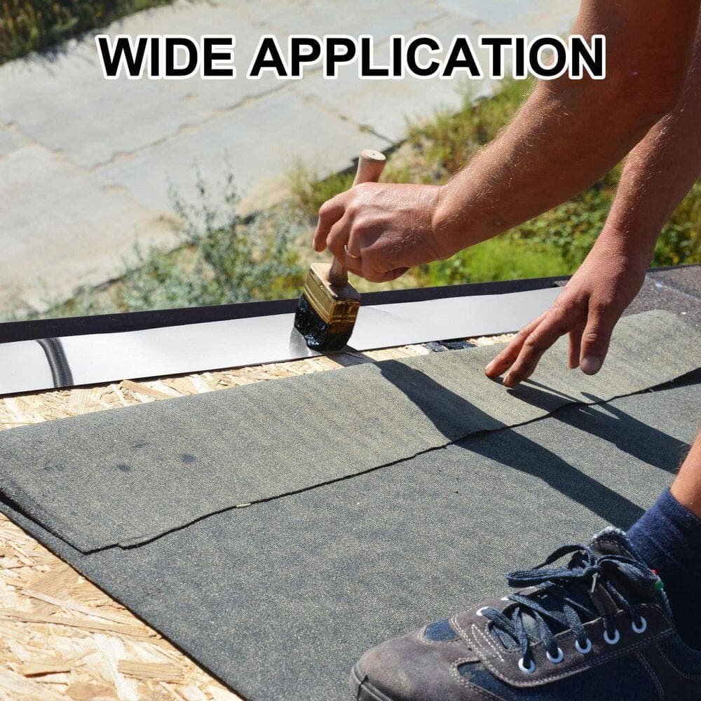 NVNOO 4 in. x 50 ft. Aluminum Roofing Roll Flashing for Roof and Garden Moss and Mildew Prevention (1-Pack) (3)