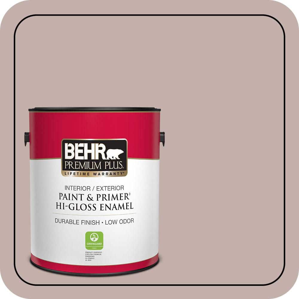 BEHR PREMIUM PLUS 1 gal. #N130-3 Moonlit Mauve Hi-Gloss Enamel Interior/Exterior Paint & Primer