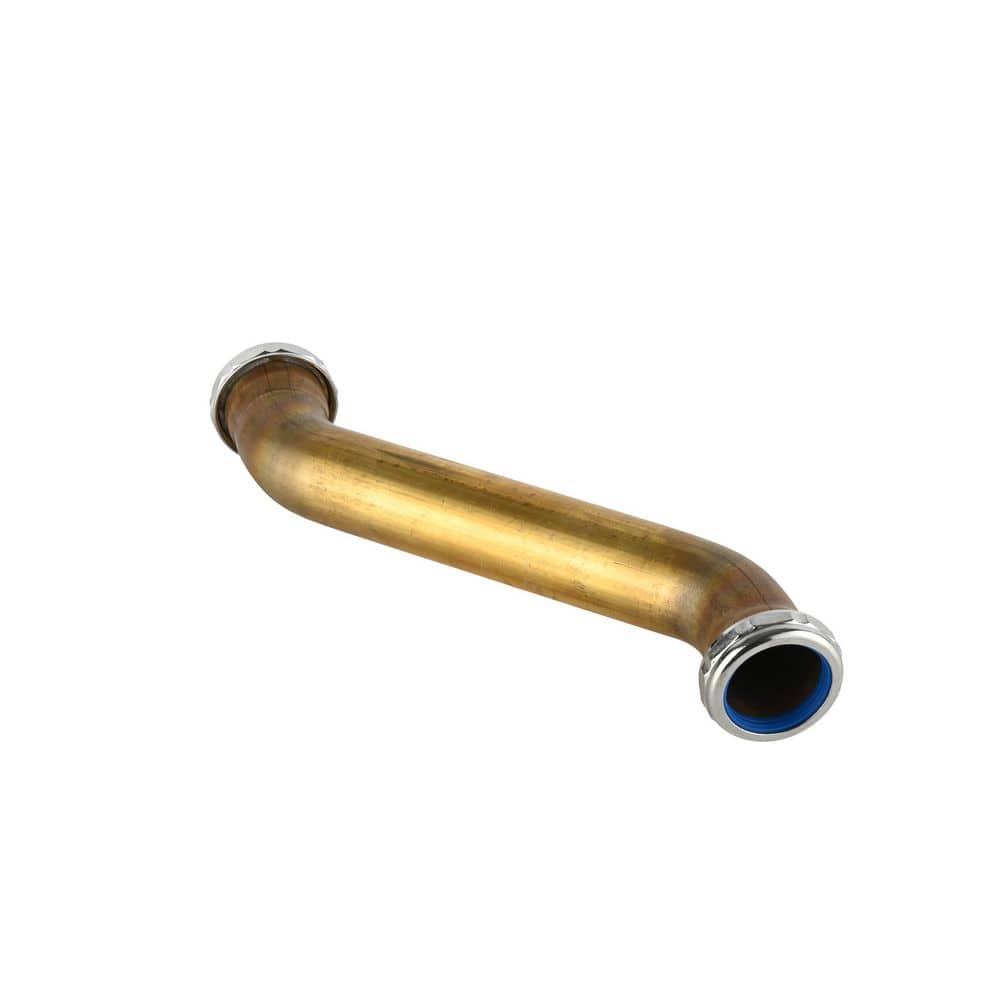 Everbilt 1-1/2 in. 17-Gauge Unfinished Brass Double Slip-Joint Sink Drain Pipe Offset (3)