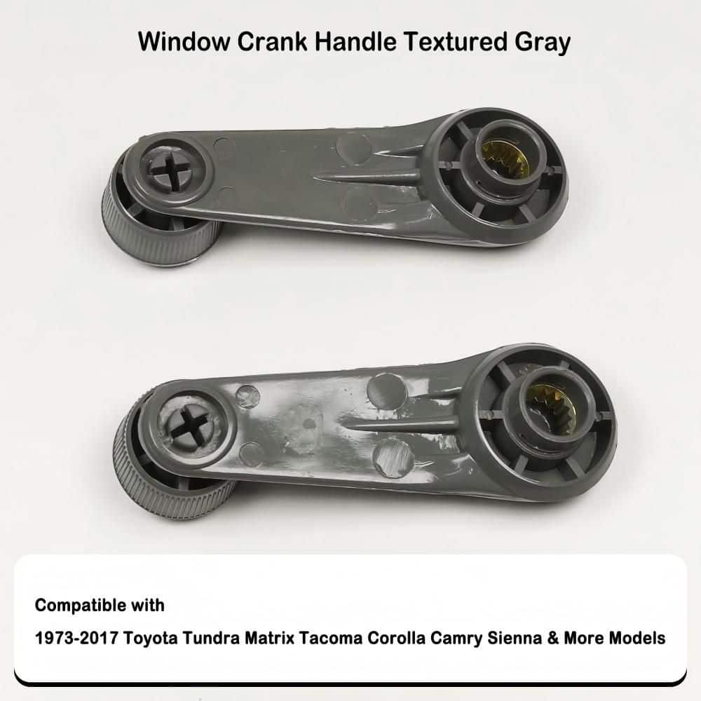 Numhew 2-Pack Durable Painted Gray Window Crank Handle, Metal OEM Replacement for Multiple Toyota Vehicles (2)