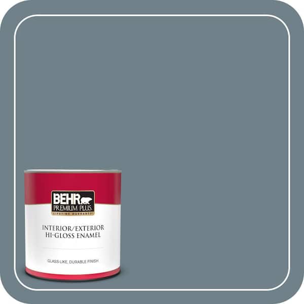 BEHR PREMIUM PLUS 1 qt. #PPU13-04 Atlantic Shoreline Hi-Gloss Enamel Interior/Exterior Paint & Primer (2)