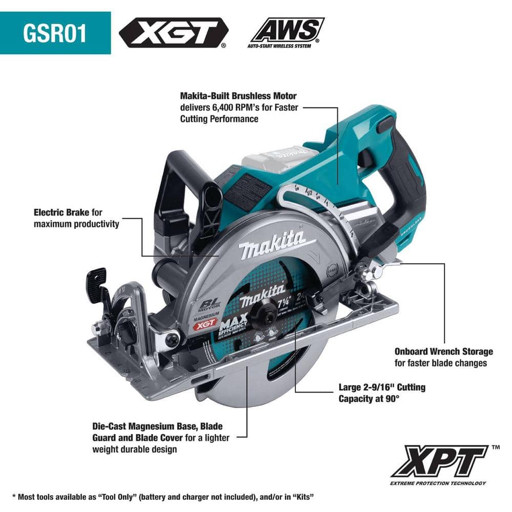 Makita 40V Max XGT Brushless Cordless Rear Handle 7-1/4 in. Circular Saw Kit (4.0 Ah) (3)