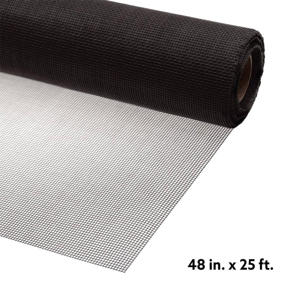 Prime-Line Screen Mesh Roll Standard Duty 48 in. x 25 ft., Charcoal (1 Roll) (2)