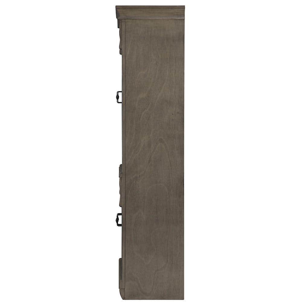 Home Decorators Collection Naples 24 in. W 17 in. D 74 in. H Gray Freestanding Linen Cabinet (2)