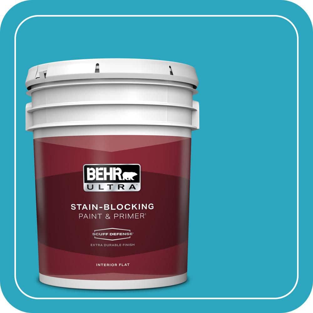 BEHR ULTRA 5 gal. #MQ4-52 Gulf Waters Extra Durable Flat Interior Paint & Primer