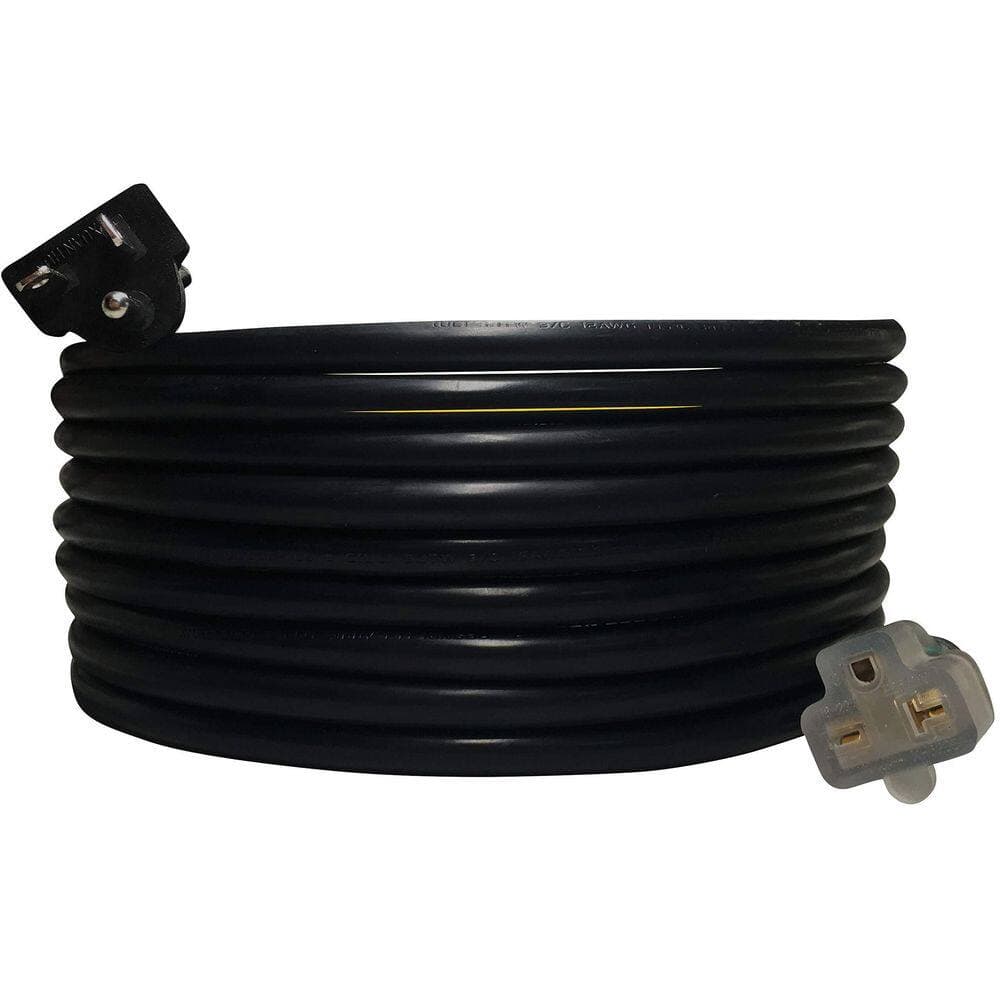 Yichuhaoxi 25 ft. 12/8 3 Conductors 250V Indoor/Outdoor Braided Extension Cord with Tri-Tap Dual Lighted End and Foot Switch Black (1)