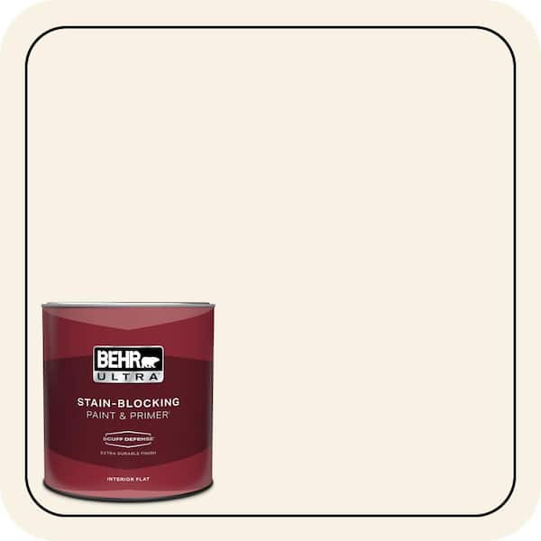 BEHR ULTRA 1 qt. #YL-W09 Spun Cotton Extra Durable Flat Interior Paint & Primer (2)