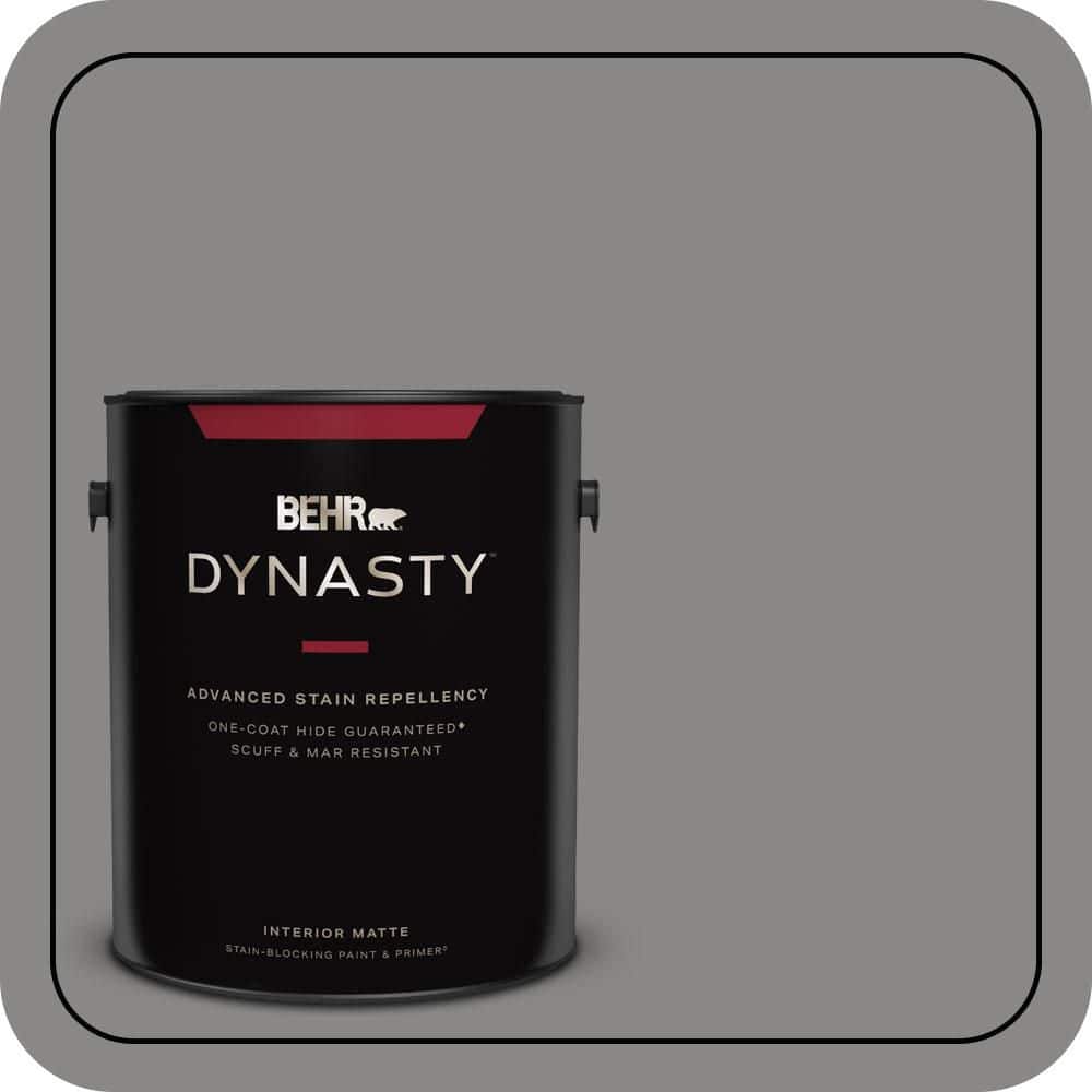 BEHR DYNASTY 1 gal. #PPU26-04 Falcon Gray Matte Interior Stain-Blocking Paint & Primer