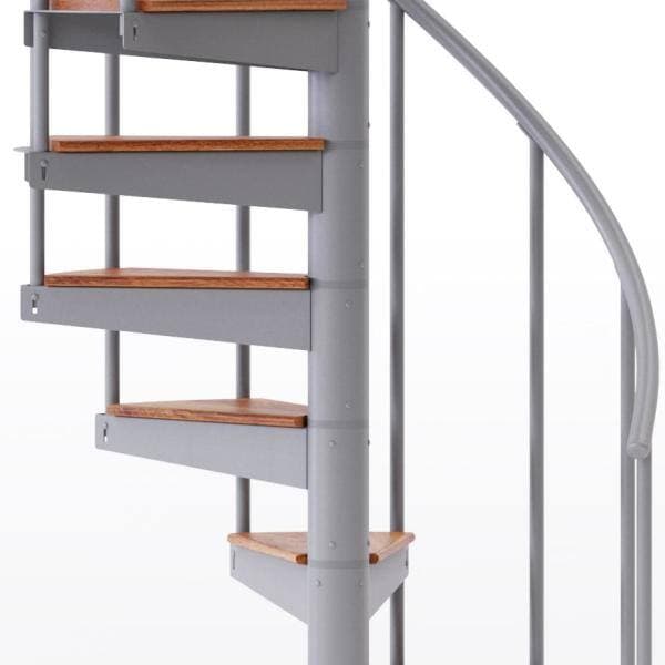 Mylen STAIRS Condor Gray Interior 42in Diameter, Fits Height 110.5in - 123.5in, 2 42in Tall Platform Rails Spiral Staircase Kit (2)