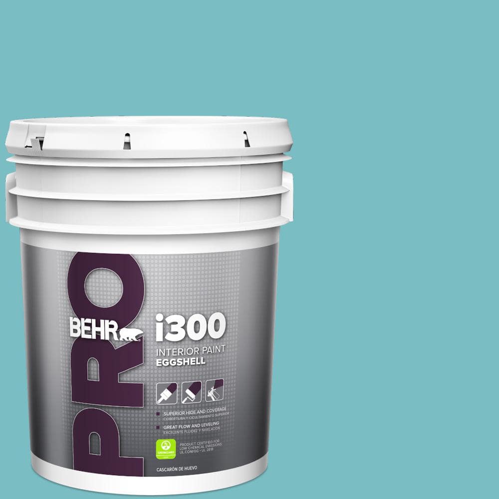 BEHR PRO 5 gal. #M460-4 Pure Turquoise Eggshell Interior Paint