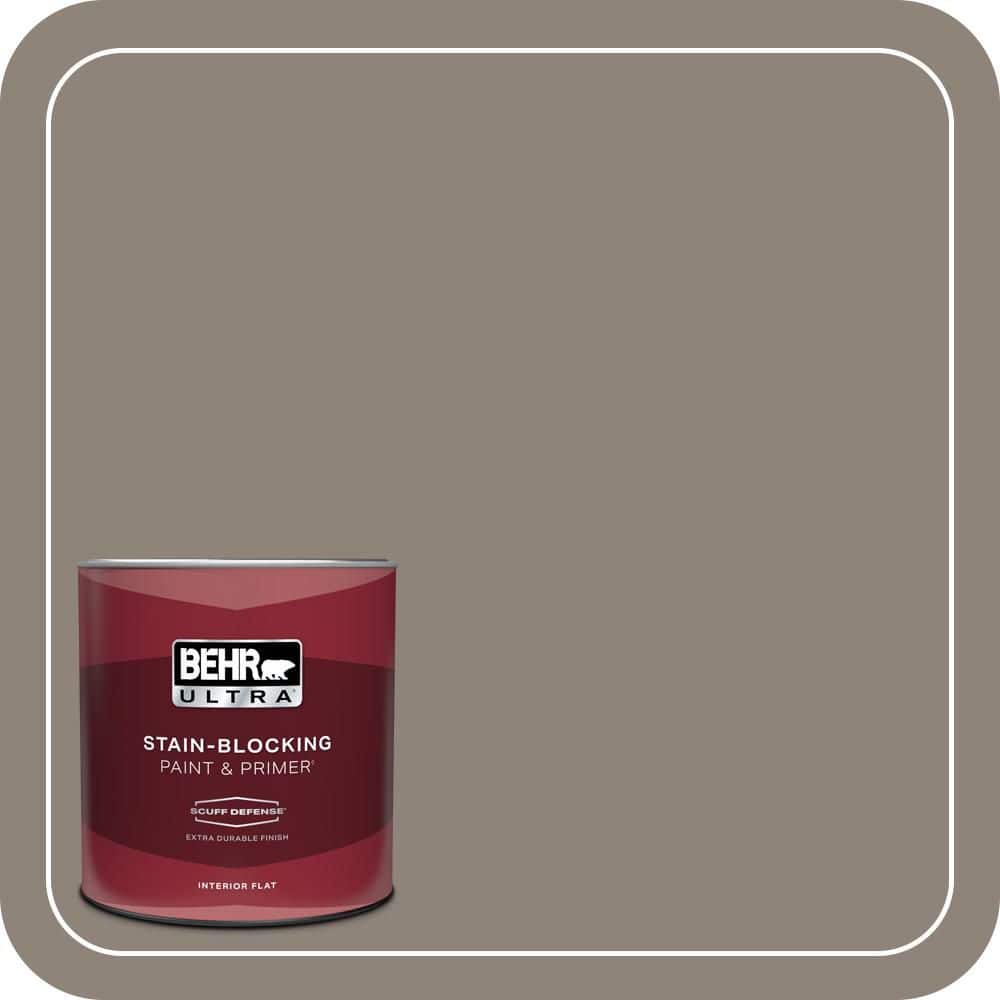 BEHR ULTRA 1 qt. #N200-5 Woodcraft Extra Durable Flat Interior Paint & Primer