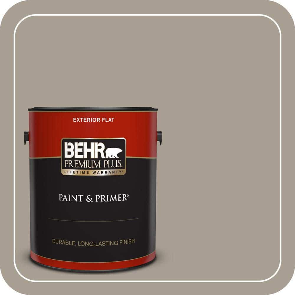 BEHR PREMIUM PLUS 1 gal. #T12-12 Jackal Flat Exterior Paint & Primer