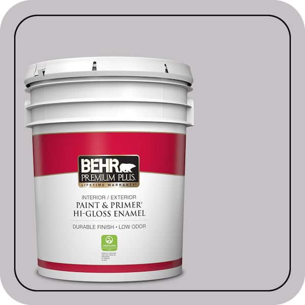BEHR PREMIUM PLUS 5 gal. #MQ5-32 Such Melodrama Hi-Gloss Enamel Interior/Exterior Paint & Primer (2)