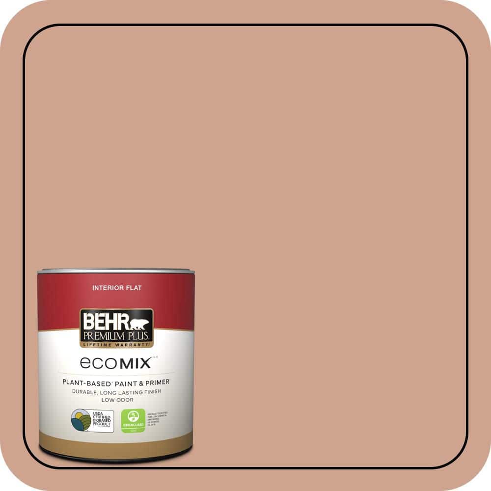 BEHR PREMIUM PLUS 1 qt. #230F-4 Autumn Malt Flat EcoMix Plant-Based Interior Paint & Primer (1)