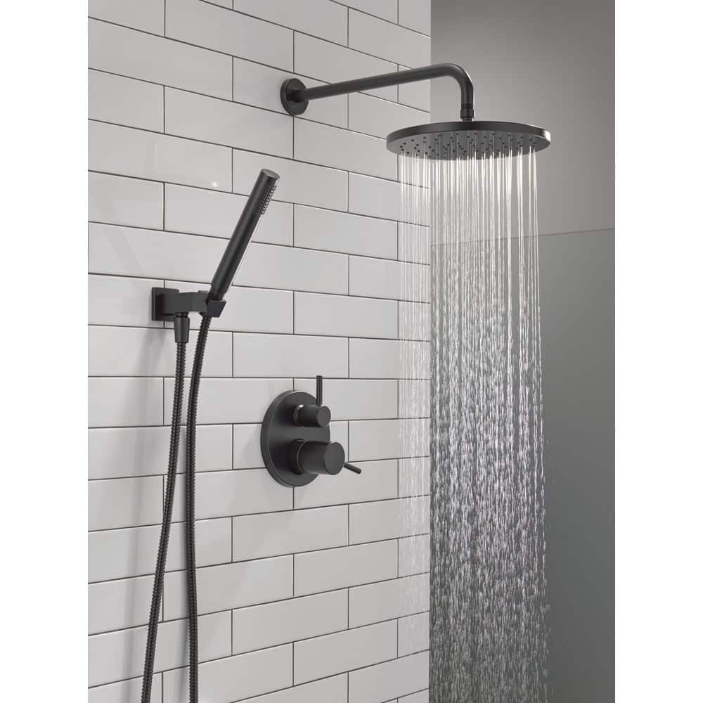 Delta Modern 1-Handle Shower Trim Kit with Hand Shower in Matte Black (Valve Not Included) (2)
