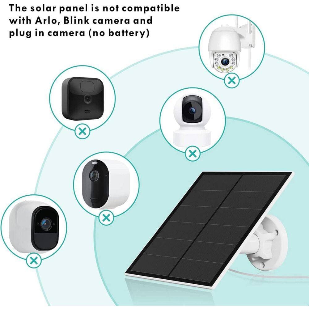 Yichuhaoxi 5-Watt USB Monocrystalline Solar Panel Waterproof for Security Camera with Adjustable Bracket, 9.8 ft. Cable, (2-Pack) (3)