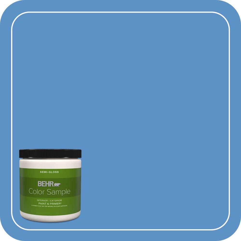 BEHR PREMIUM PLUS 8 oz. #MQ4-26 Come Sail Away Semi-Gloss Interior/Exterior Paint & Primer Color Sample