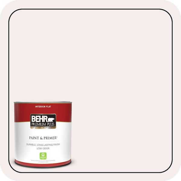 BEHR PREMIUM PLUS 1 qt. #680E-1 First Blush Flat Low Odor Interior Paint & Primer (2)