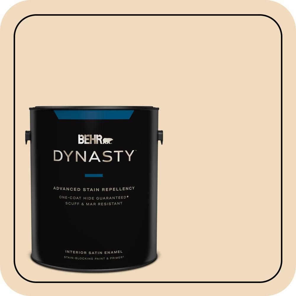 BEHR DYNASTY 1 gal. #S270-1 Frosted Toffee Satin Enamel Interior Stain-Blocking Paint and Primer