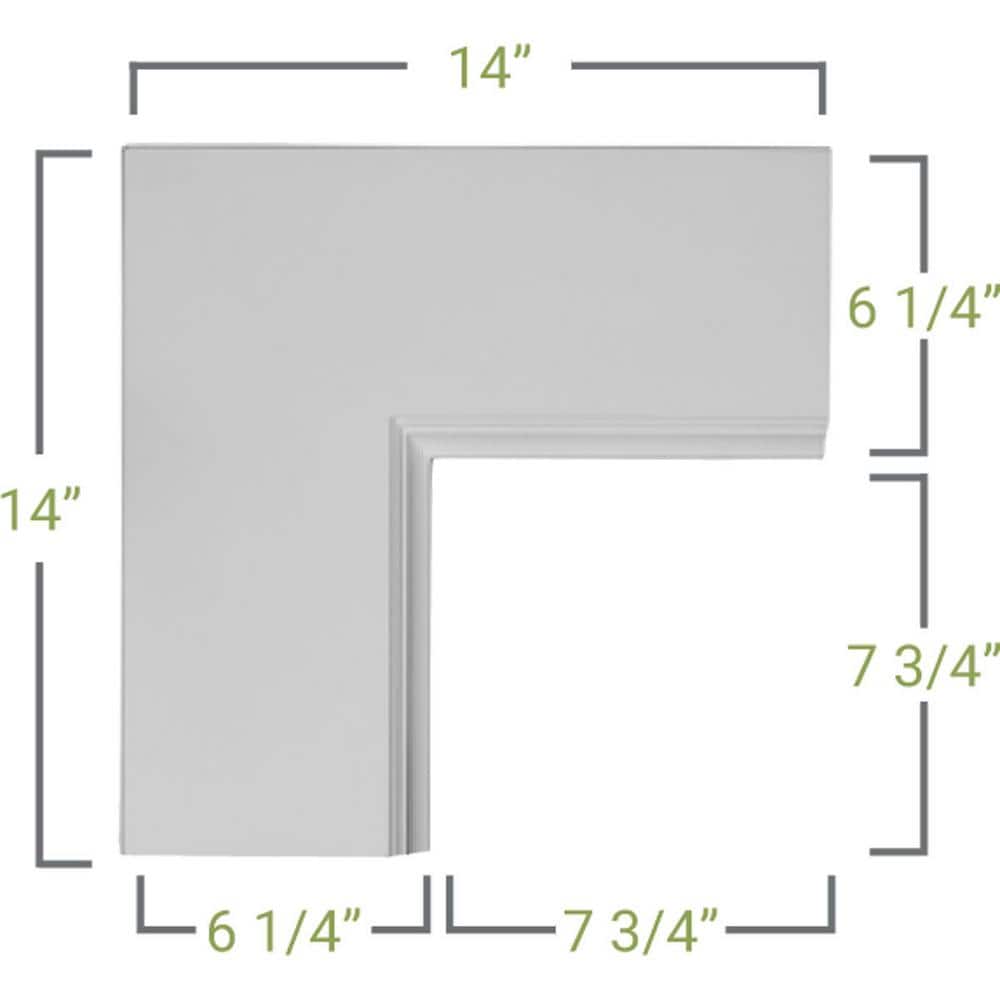 Ekena Millwork 14 in. Perimeter Inside Corner for 5 in. Traditional Coffered Ceiling System (2)
