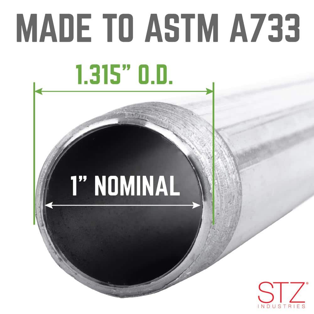STZ 1 in. Diameter Close Steel Galvanized Nipple (3)