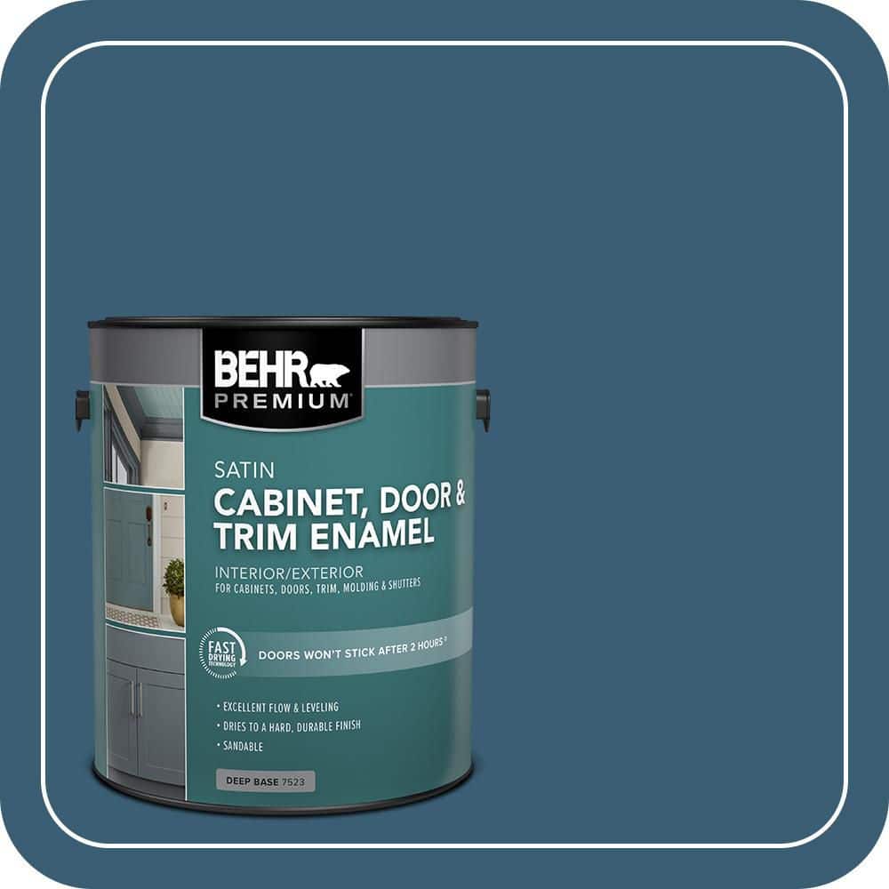 BEHR PREMIUM 1 gal. #S490-7 Superior Blue Satin Enamel Interior/Exterior Cabinet, Door & Trim Paint