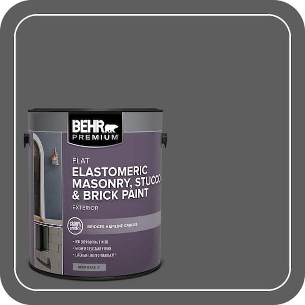 BEHR PREMIUM 1 gal. #N520-6 Asphalt Gray Elastomeric Masonry, Stucco and Brick Exterior Paint (2)