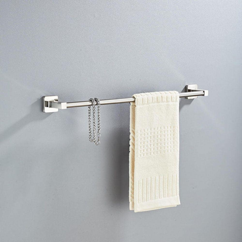 Unbranded 4-Piece Bathroom Hardware Set with Hand Towel Bar Towel Ring Toilet Paper Holder Wall Hook in Brushed Nickel (2)