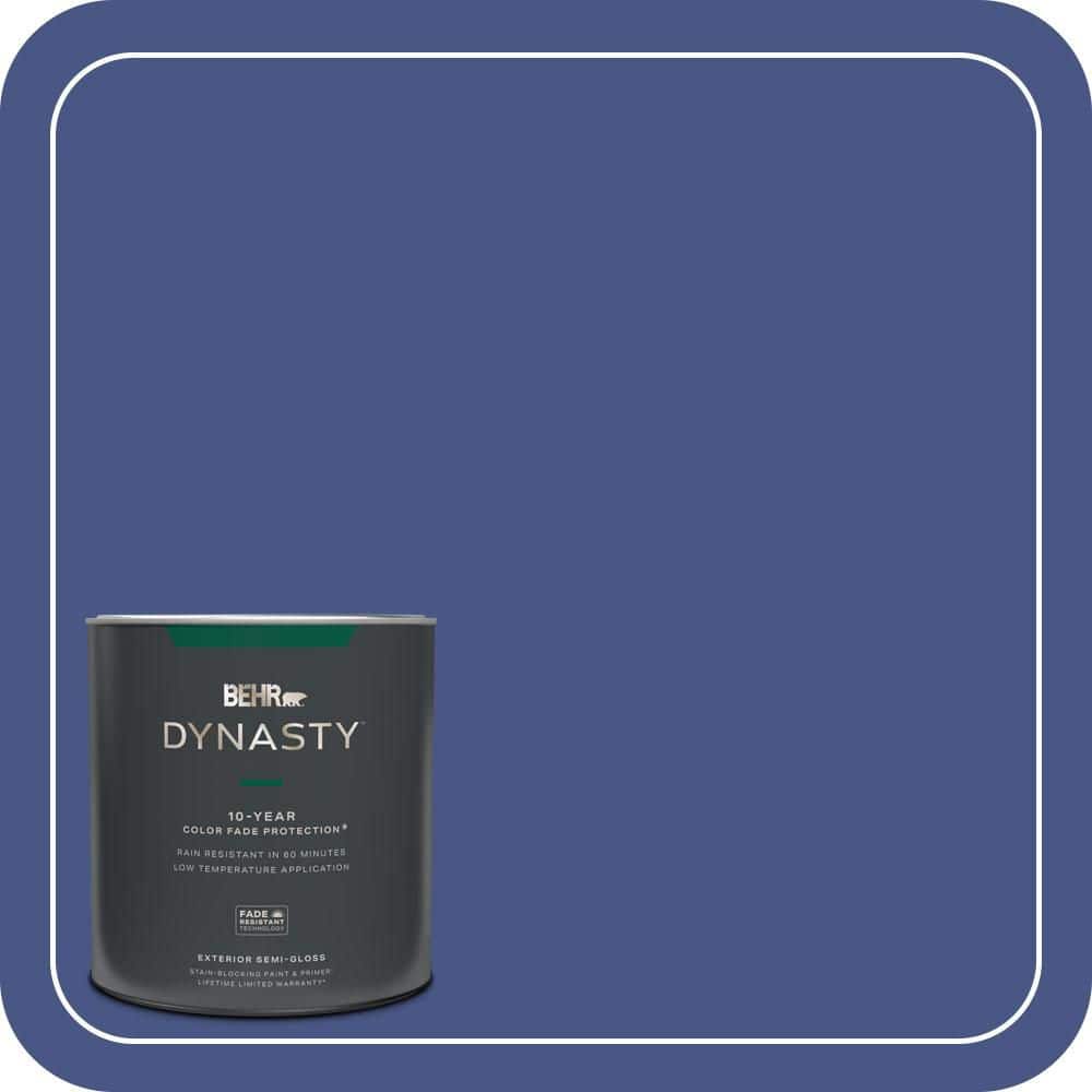 BEHR DYNASTY 1 qt. #600B-7 Yacht Club Blue Semi-Gloss Exterior Stain-Blocking Paint & Primer