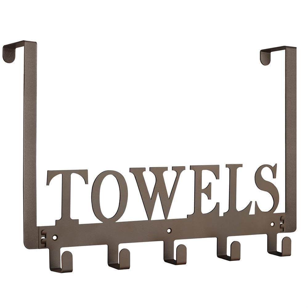 Cubilan Over-the-Door Mounted Bathroom Towel Robe J-Hook Wall Mounted Towel Holder in Coffee