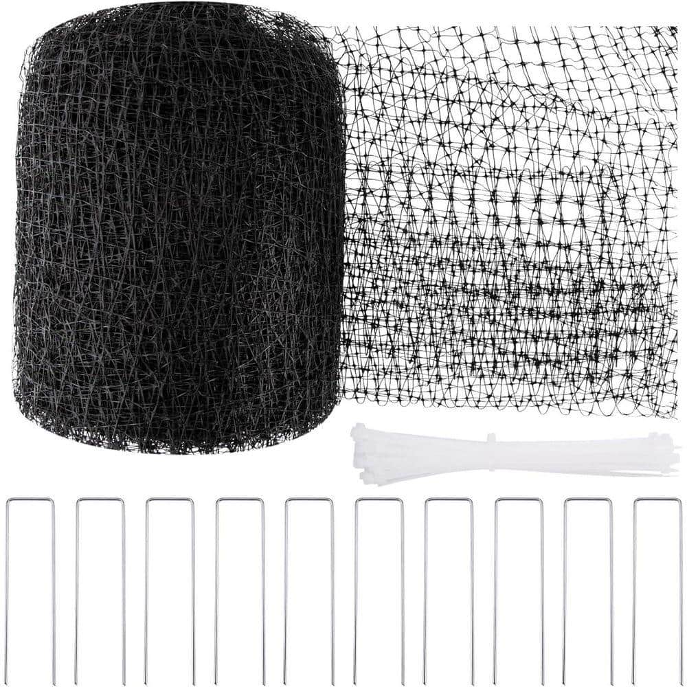 KIWDZFU Garden Netting 5 x 100 ft. Heavy Duty Pest Barrier Black Protects Fruit Trees Plants Vegetables from Birds Deer Squirrel (2)