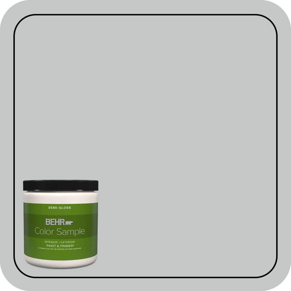 BEHR PREMIUM PLUS 8 oz. #N450-2 Zero Gravity Semi-Gloss Interior/Exterior Paint & Primer Color Sample