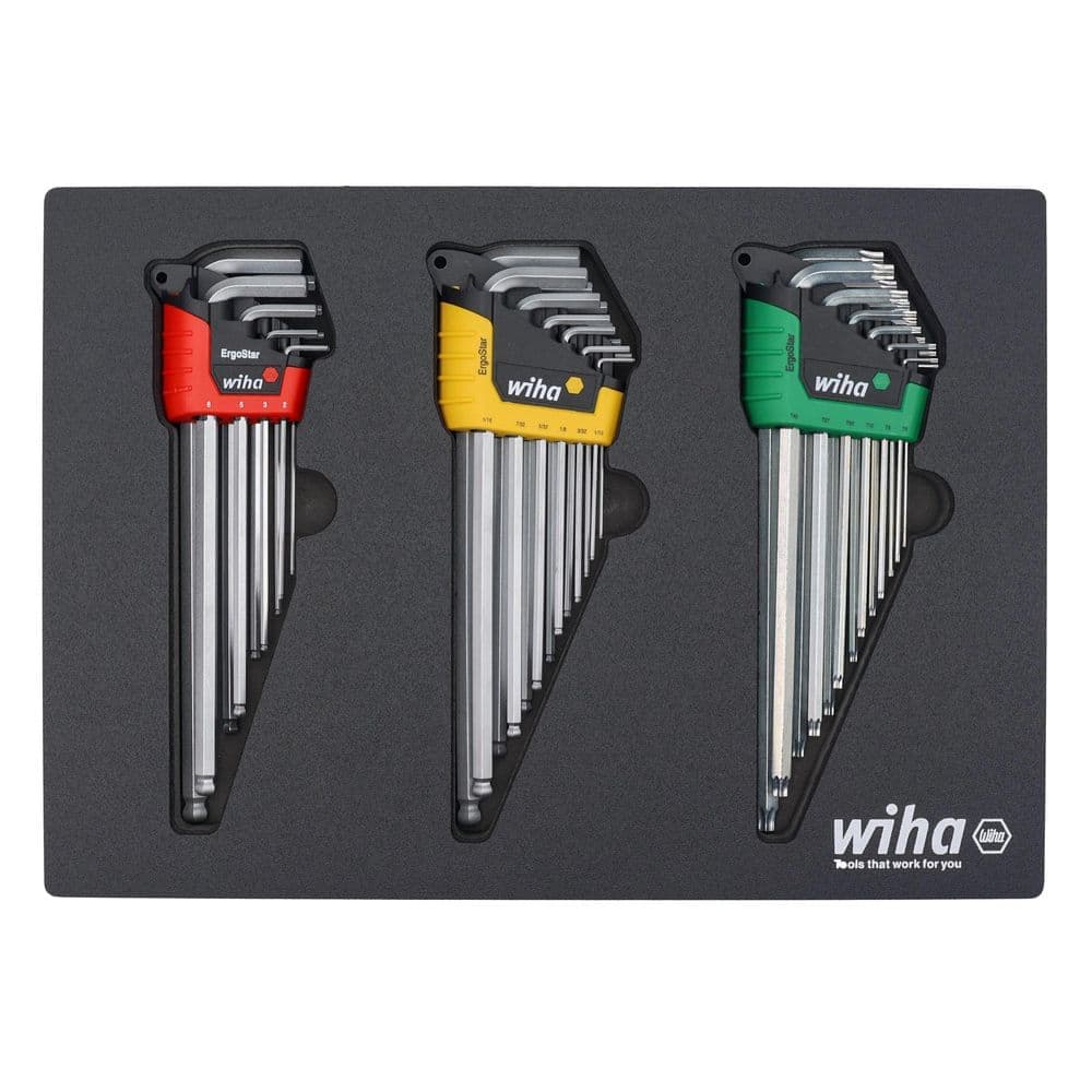 Wiha ErgoStar L-Key Tray Set-Hex Metric, Hex SAE, Torx (35-Piece) (1)