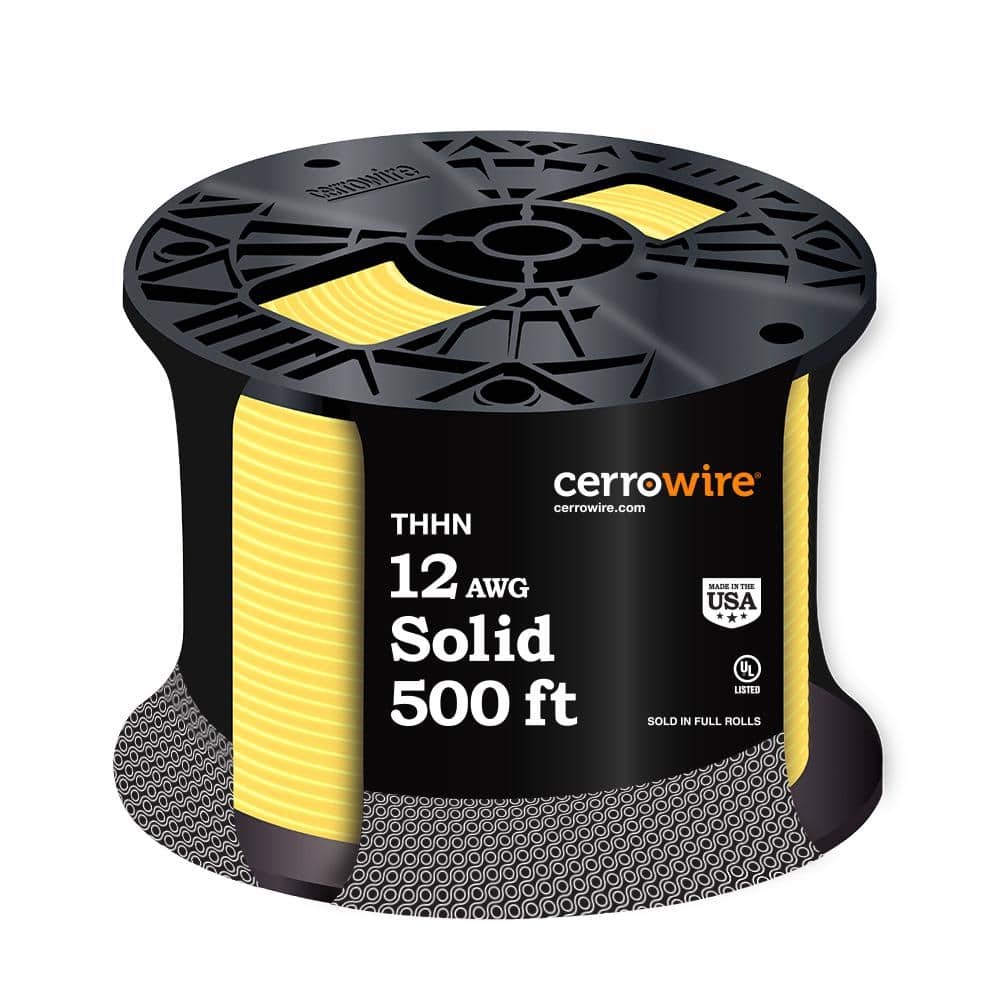 Cerrowire 500 ft. 12 Gauge Yellow Solid Copper THHN Wire (1)