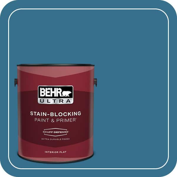 BEHR ULTRA 1 gal. #M490-6 Living Stream Extra Durable Flat Interior Paint & Primer