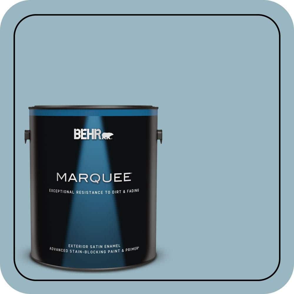 BEHR MARQUEE 1 gal. #S470-3 Peaceful Blue Satin Enamel Exterior Paint & Primer