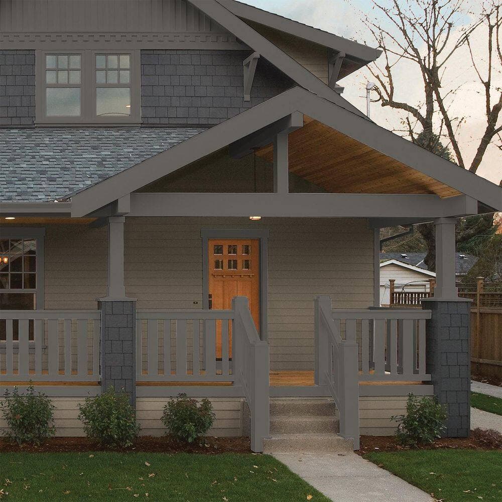 Glidden Premium 1 gal. PPG0999-7 Dark Woods Semi-Gloss Exterior Latex Paint (3)
