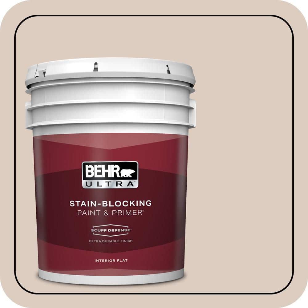 BEHR ULTRA 5 gal. #N190-2 Stonewashed Brown Extra Durable Flat Interior Paint & Primer