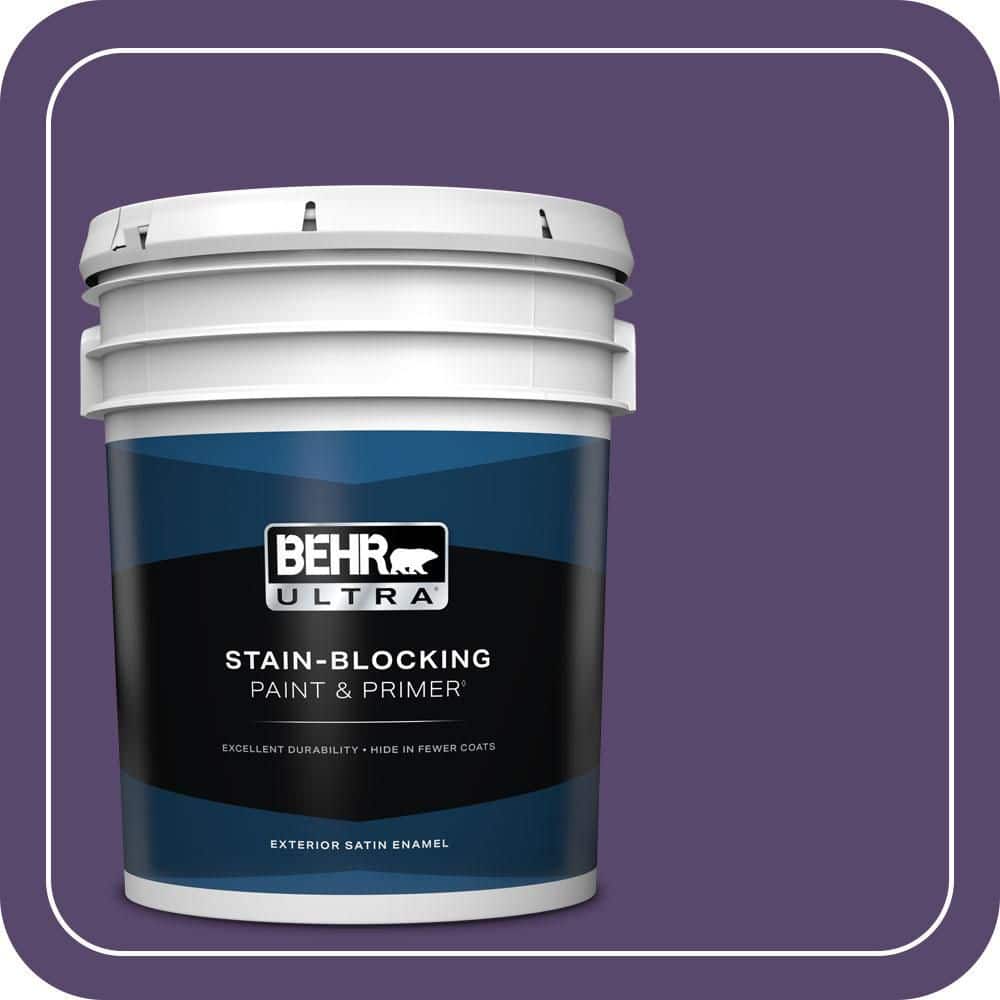 BEHR ULTRA 5 gal. #P570-7 Proper Purple Satin Enamel Exterior Paint & Primer