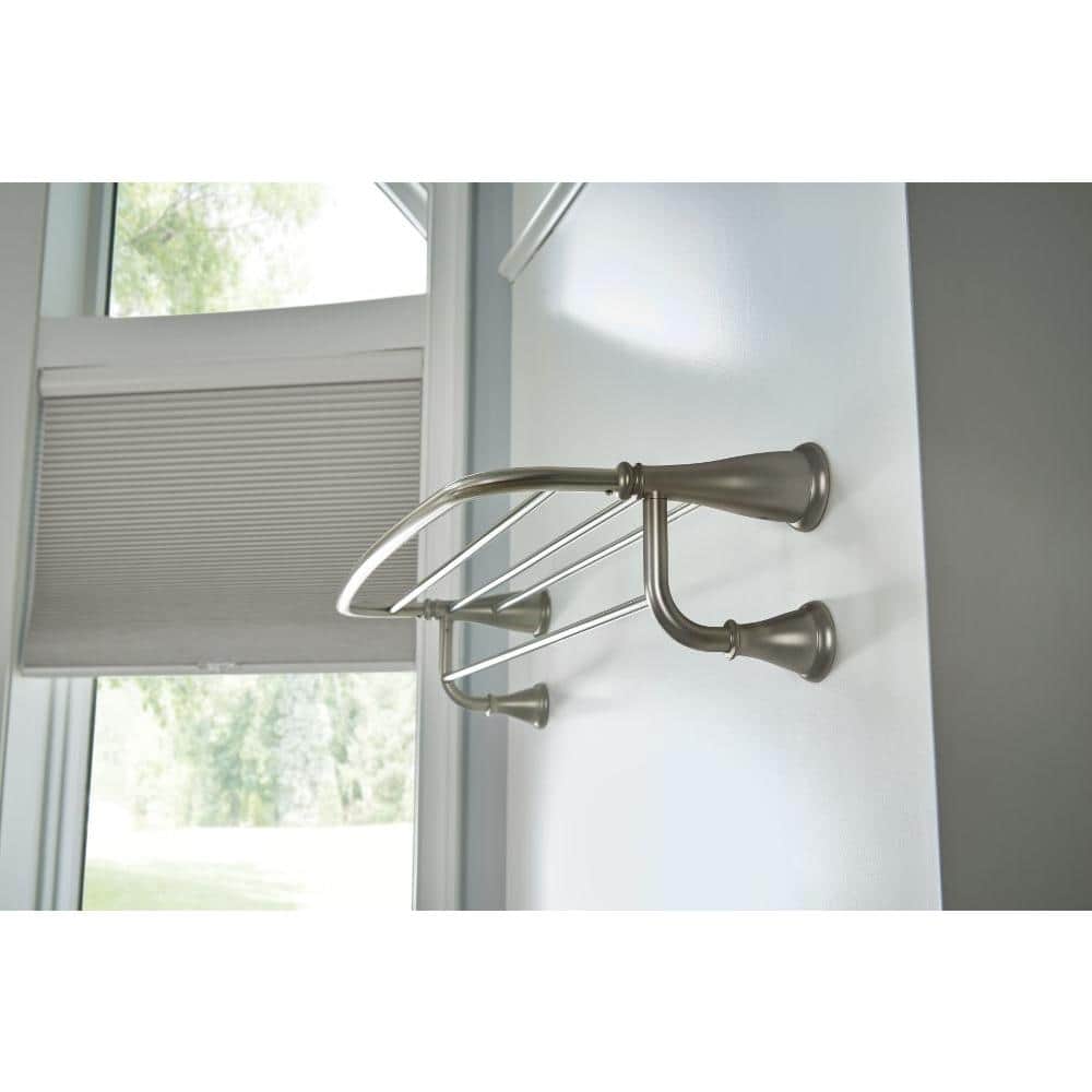 MOEN Banbury 10-1/4 in. L x 4 in. H x 24 in. W Zinc Hotel-Style Bathroom Shelf in Brushed Nickel (2)