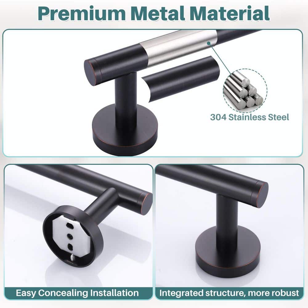 ALEASHA Wall Mounted Single Towel Bar (4)