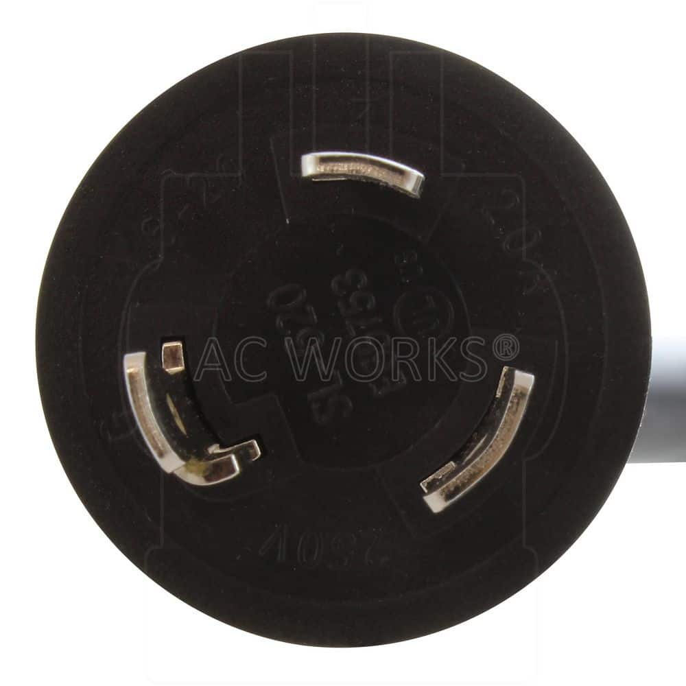 AC WORKS NEMA L6-20 20A 250V 10 ft. 12 / 3 STW Indoor/Outdoor Extension Cord in Black (3)