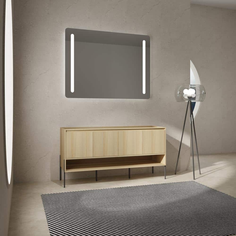 Lycvki 58.69 in. W x 17.94 in. D x 30.31 in. H Bath Vanity Cabinet without Top in Brown with 4 Soft-Close Cabinet Doors (2)