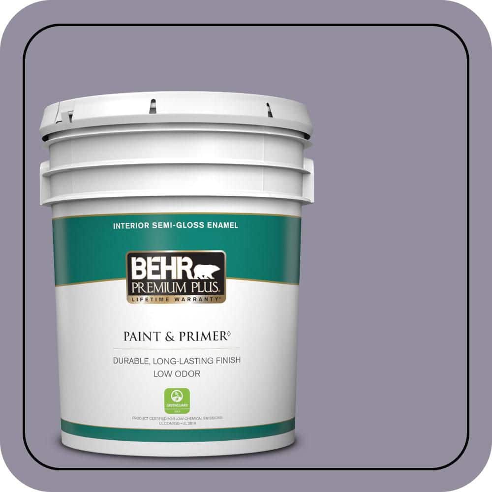 BEHR PREMIUM PLUS 5 gal. #N560-4 Evening in Paris Semi-Gloss Enamel Low Odor Interior Paint & Primer