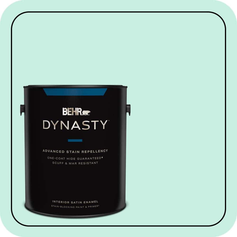 BEHR DYNASTY 1 gal. #P430-1 Summer House Satin Enamel Interior Stain-Blocking Paint and Primer