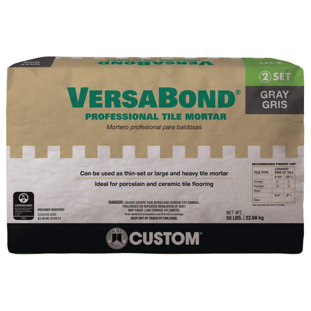 Custom Building Products VersaBond 50 lb. Gray Professional Polymer-Modified Thinset Mortar (2)