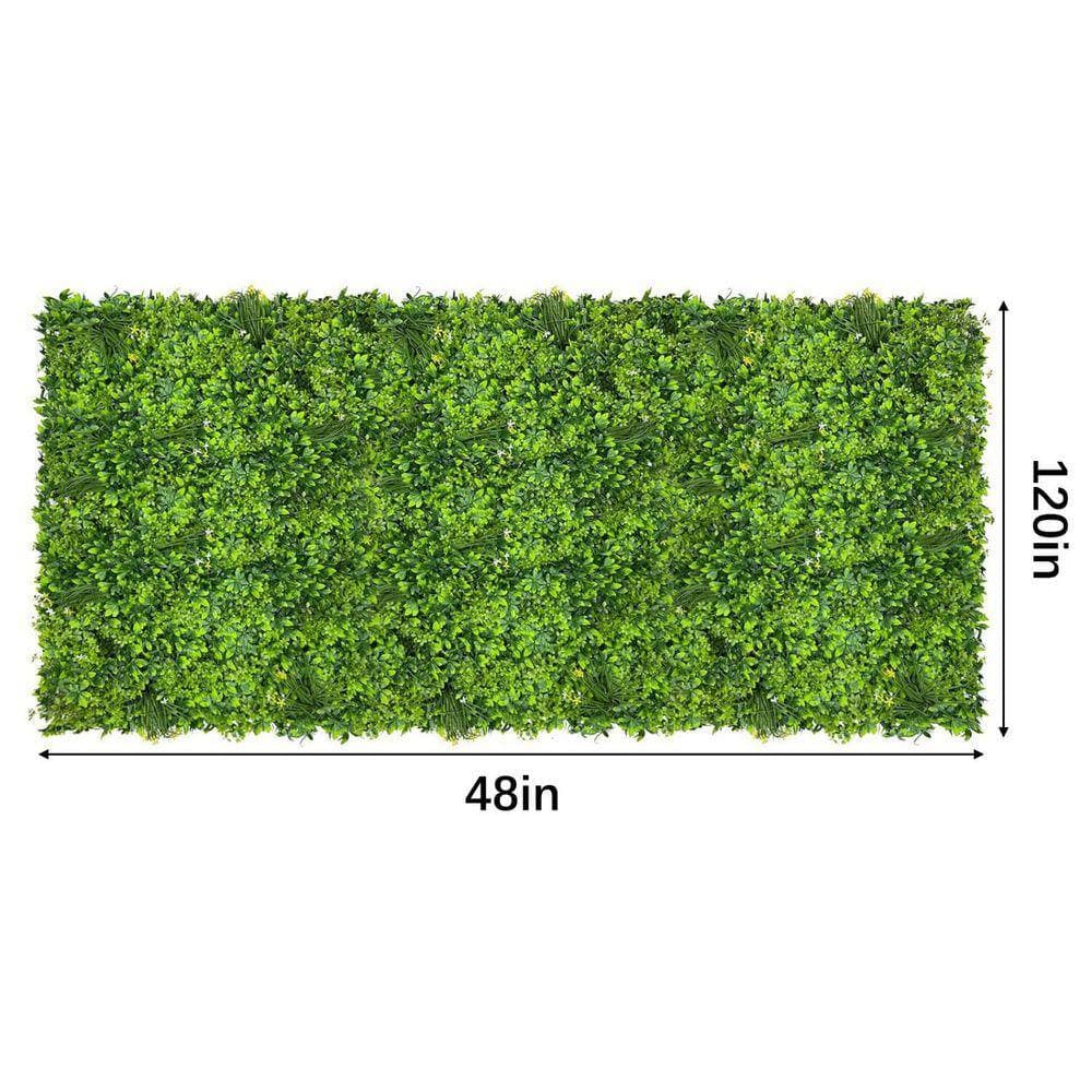 Unbranded 48 X120 in. Green Artificial Plant Wall Roll, oxwood Ivy Vine Leaf Hedge Fence (2)