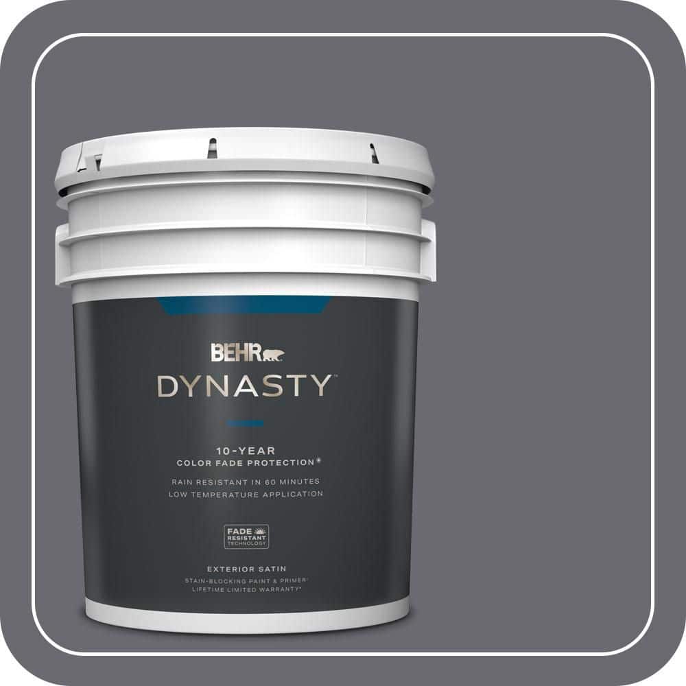 BEHR DYNASTY 5 gal. #T16-15 Charcoal Plum Satin Enamel Exterior Stain-Blocking Paint & Primer