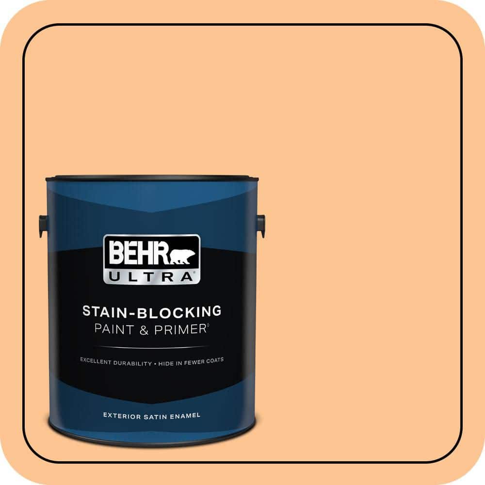 BEHR ULTRA 1 gal. #P220-4 Dainty Apricot Satin Enamel Exterior Paint & Primer